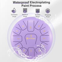 Vangoa 12 Colos Acél Tongue Drum - 13 Hangú C-Dúr Hangszer Meditációhoz és Jógához, Ütővel, Hangjegy Matricával és Ujjvédővel 6