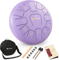 Vangoa 12 Colos Acél Tongue Drum - 13 Hangú C-Dúr Hangszer Meditációhoz és Jógához, Ütővel, Hangjegy Matricával és Ujjvédővel 1