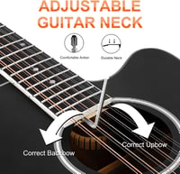 Vangoa 12 húros western gitár 41" pickup EQ elektroakusztikus fekete 4