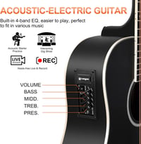 Vangoa 12 húros western gitár 41" pickup EQ elektroakusztikus fekete 3