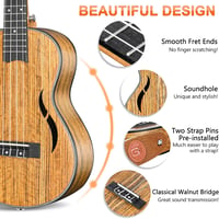 Vangoa 26 hüvelykes tenor ukulele szett diófa, kezdőknek, gig táskával 4