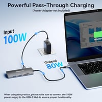 VANGREE USB-C Hub 5 port, 4K HDMI, 100W töltés, SD/TF olvasó, MacBook/iPad kompatibilis 6