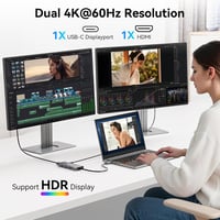 VANGREE USB-C Hub 5 port, 4K HDMI, 100W töltés, SD/TF olvasó, MacBook/iPad kompatibilis 5