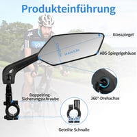 Oglindă retrovizoare pentru bicicletă Vankarr pentru E-Bike, partea stângă, 2 bucăți, HD, pliabilă, pentru ghidon de 20-24 mm 7