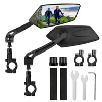 Oglindă retrovizoare pentru bicicletă Vankarr pentru E-Bike, partea stângă, 2 bucăți, HD, pliabilă, pentru ghidon de 20-24 mm 1
