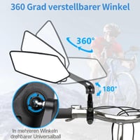 Oglindă retrovizoare pentru bicicletă Vankarr pentru E-Bike, partea stângă, 2 bucăți, HD, pliabilă, pentru ghidon de 20-24 mm 2