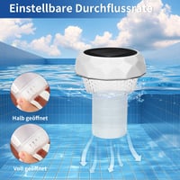 Dozator Plutitor de Clor pentru Piscină Vankarr cu Iluminare LED Solară și Telecomandă, Dozator de Tablete de Clor Plutitor Rezistent la Apă IP68 4