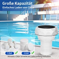 Dozator Plutitor de Clor pentru Piscină Vankarr cu Iluminare LED Solară și Telecomandă, Dozator de Tablete de Clor Plutitor Rezistent la Apă IP68 3