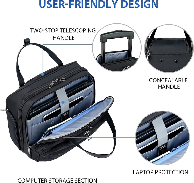 VANKEAN Gurulós Laptop Táska Nőknek 15.6" Vízálló Üzleti Utazótáska RFID Védelemmel