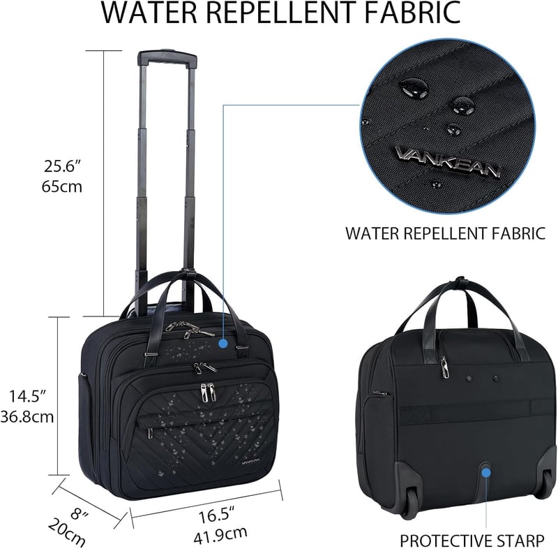 VANKEAN Gurulós Laptop Táska Nőknek 15.6" Vízálló Üzleti Utazótáska RFID Védelemmel