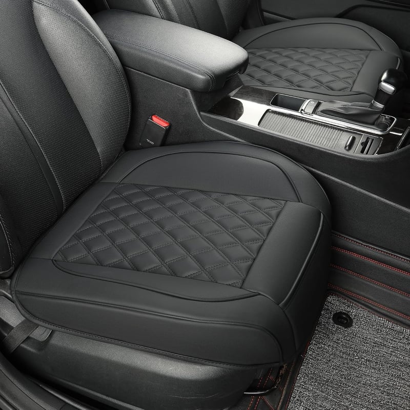 Set huse auto din piele Vankerful, 2 bucăți, negru, protecție scaune de lux