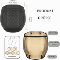 Set huse auto din piele Vankerful, 2 bucăți, negru, protecție scaune de lux 3