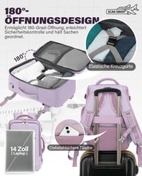 VANKEV 40x20x25 cm Ryanair príručná batožina, batoh na notebook, cestovná taška, taška do lietadla s rozmermi kabínkovej batožiny 6