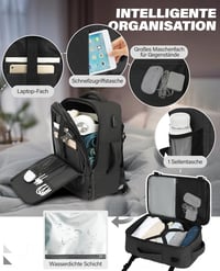 VANKEV 45x36x20 Laptop Hátizsák Easyjet Kézipoggyász Utazási Backpack Szürke 4
