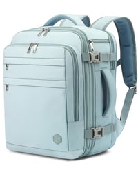 VANKEV Rozšíriteľný príručný batoh 45x36x20-25 cm, 32-40L, pre EasyJet British Airways Lufthansa Jet2, 15,6-palcový notebook, svetlomodrý 1