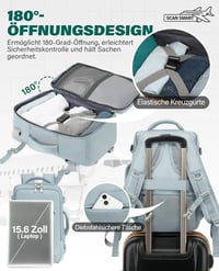 VANKEV EasyJet kézipoggyász laptop hátizsák 45x36x20 cm, 15,6 hüvelykes 6
