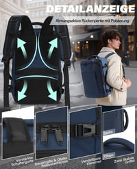 VANKEV Kabínový kufor Batoh 40x20x25 cm Ryanair Príručná batožina Cestovná taška na notebook do lietadla 5