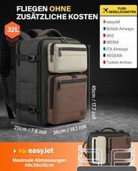 VANKEV Kabínový kufor Batoh 45x36x20 cm easyJet British Airways Jet2 Príručná batožina Cestovná taška do lietadla 2