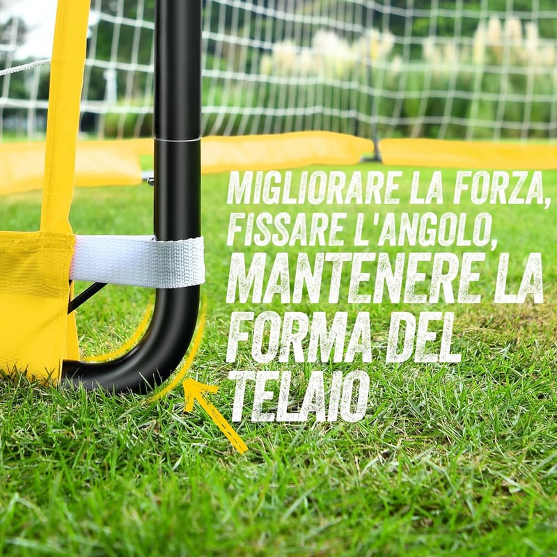 Vanku 366x183 cm futballkapu gyerekeknek vízálló kerettel, koordinációs létrával és kúpokkal