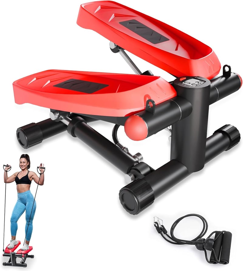Vannect Mini Stepper Otthoni Edzéshez Erőkötélekkel és Kijelzővel