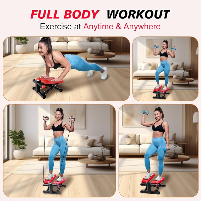 Vannect Mini Stepper Otthoni Edzéshez Erőkötélekkel és Kijelzővel