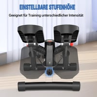 Vannect Mini Stepper Otthoni Edzéshez Power Kötelekkel, LCD Kijelzővel, Magasságállítható - 8708S-Black, 8708S height adjustment 5