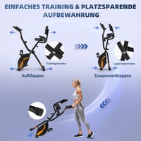 VANNECT Összecsukható Szobakerékpár - Narancs, LCD Kijelzővel, Pulzusmérővel, 150 kg Teherbírással, Otthoni Edzéshez, Idősebbek Számára is 7