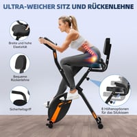 VANNECT Összecsukható Szobakerékpár - Narancs, LCD Kijelzővel, Pulzusmérővel, 150 kg Teherbírással, Otthoni Edzéshez, Idősebbek Számára is 2