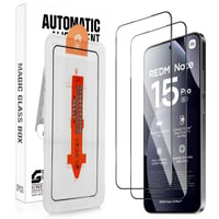 Sticlă securizată Vanrain pentru Xiaomi Redmi Note 15 Pro 5G, 2 bucăți, Aplicare automată, Duritate 9H, Folie de protecție ecran HD fără bule 1