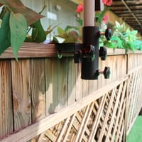 VANROUG Erős Erkély Napernyőtartó Bilincs - Fekete Acél Korlát Rögzítő 20-63mm Kerítéshez, 23-38mm Napernyőkhöz 6