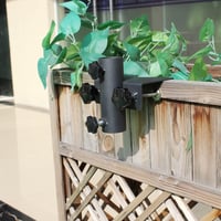 VANROUG Erős Erkély Napernyőtartó Bilincs - Fekete Acél Korlát Rögzítő 20-63mm Kerítéshez, 23-38mm Napernyőkhöz 7