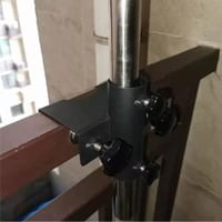 VANROUG Erős Erkély Napernyőtartó Bilincs - Fekete Acél Korlát Rögzítő 20-63mm Kerítéshez, 23-38mm Napernyőkhöz 5