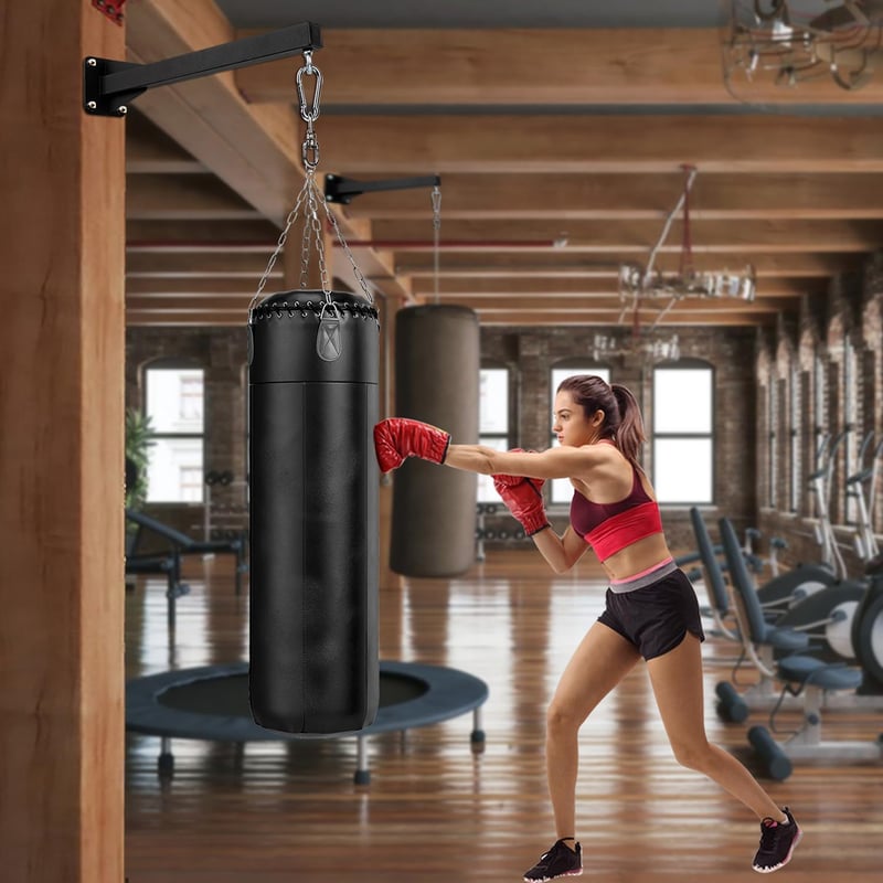 VANROUG Fali Boxzsák Tartó - 360° Forgatható Fém Konzol Edzőterembe és Otthoni Edzéshez, MMA Tréninghez, Szerelési Kellékekkel