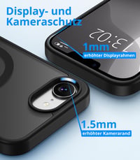 Vansdon magnetický kryt na iPhone 16 / iPhone 17 s tvrdeným sklom – čierny, ochranný kryt kompatibilný s MagSafe 6