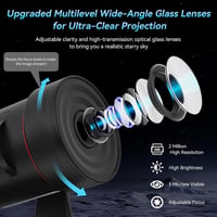 VanSmaGo HD projektor zvjezdanog neba, noćna lampa s rotacijom od 360°, duboka crna 6