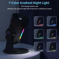 VanSmaGo HD projektor zvjezdanog neba, noćna lampa s rotacijom od 360°, duboka crna 4