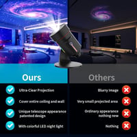 VanSmaGo HD projektor zvjezdanog neba, noćna lampa s rotacijom od 360°, duboka crna 8