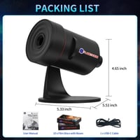 VanSmaGo HD projektor zvjezdanog neba, noćna lampa s rotacijom od 360°, duboka crna 3