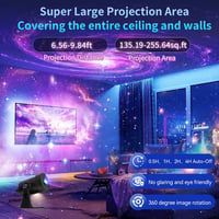 VanSmaGo HD projektor zvjezdanog neba, noćna lampa s rotacijom od 360°, duboka crna 5
