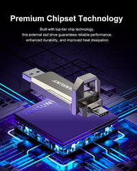Vansuny 256GB USB-C Pendrive 1000MB/s Külső SSD iPhone Android Laptop 8