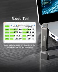 Vansuny 256GB USB-C Pendrive 1000MB/s Külső SSD iPhone Android Laptop 7