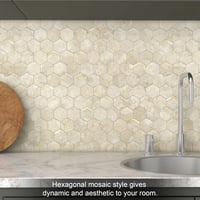 VAOVI Hatszög Mozaik Csempe Mattkivitelben, Öntapadós Falmatrica, 3D Kőhatás, Vízálló, Konyha és Fürdőszoba (10 db, Rozsdabarna) 3