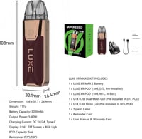 Vaporesso Luxe XR Max 2 e-cigaretta készlet 80W, 3200 mAh, 5 ml pod, MTL/DTL - Storm Blue 6