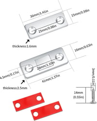 VARHHUXHA 8 db Mágneses Ajtózár Szekrényre Öntapadós Erős Bútor Ajtó Zárás Ezüst 2