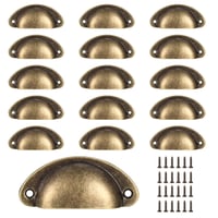 Set 16 Mânere Vintage în Formă de Scoică pentru Dulap și Sertar VARHHUXHA, Butoni de Mobilier Culoarea Bronzului 1