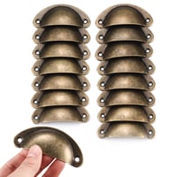 Set 16 Mânere Vintage în Formă de Scoică pentru Dulap și Sertar VARHHUXHA, Butoni de Mobilier Culoarea Bronzului 3