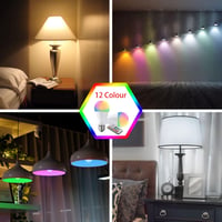 VARICART E27 RGB LED Izzó, 10W, Színváltós, Távirányítós, 12 Szín + Hideg Fehér 6000K, Memória Funkcióval, 100W Ekvivalens, 2 db Csomag 5