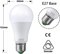 VARICART E27 RGB LED Izzó, 10W, Színváltós, Távirányítós, 12 Szín + Hideg Fehér 6000K, Memória Funkcióval, 100W Ekvivalens, 2 db Csomag 2