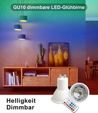 VARICART GU10 LED Izzó, 5W Szabályozható RGB Színváltós Spotlámpa, Távirányítóval, 3000K Meleg Fehér, 450 Lumen, 50W Ekvivalens, Otthoni Dek 7