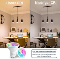 VARICART GU10 LED Izzó, 5W Szabályozható RGB Színváltós Spotlámpa, Távirányítóval, 3000K Meleg Fehér, 450 Lumen, 50W Ekvivalens, Otthoni Dek 3